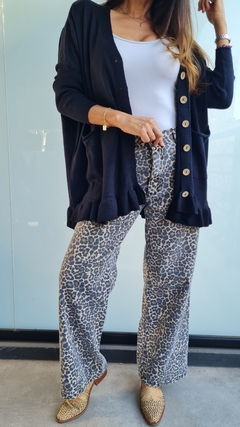 Jean wide leg animal print rigido - tienda online
