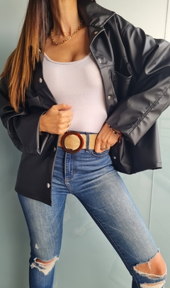 Chaqueta eco cuero elastizada x talle en internet
