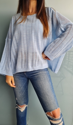 Imagen de Sweater calado cuello bote en lana sintética