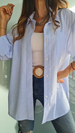 Camisa de poplin rayada manga larga - She Indumentaria