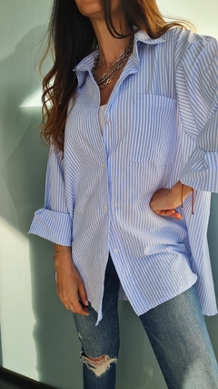 Camisa de poplin rayada manga larga - She Indumentaria