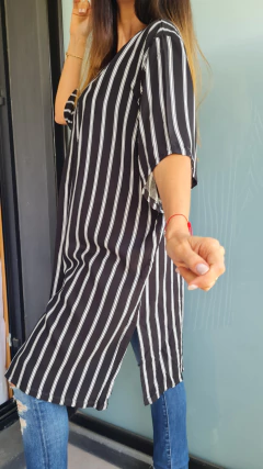 Kimono de fibrana rayado - tienda online