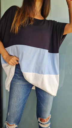 Maxi remeron amplio de modal viscosa tricolor en internet