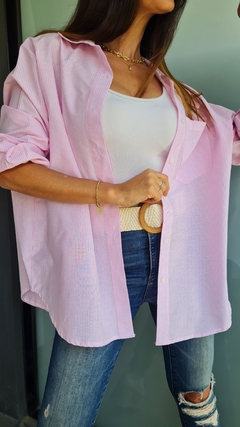 Camisa de poplin rayada manga larga - She Indumentaria
