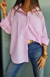 Camisa de poplin rayada manga larga
