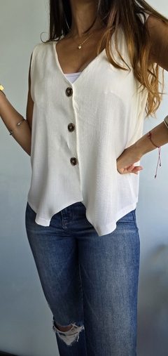 Chaleco de lino talle unico - comprar online