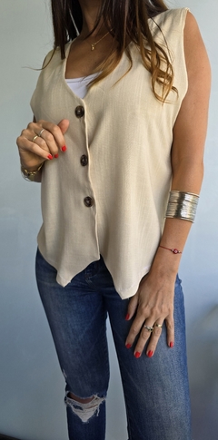 Chaleco de lino talle unico - tienda online