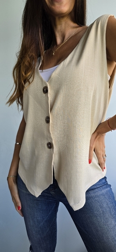 Chaleco de lino talle unico - tienda online