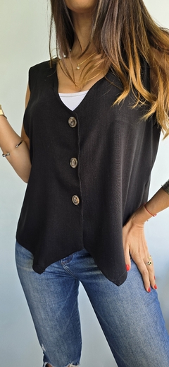 Chaleco de lino talle unico - comprar online