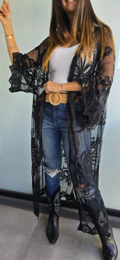 Kimono de tull con detalles en encaje bordado super amplios en internet