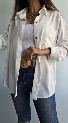 Camisa de poplin manga larga rebatible x talles - She Indumentaria