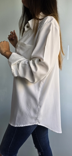Camisa de poplin manga larga rebatible x talles - tienda online