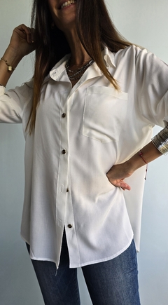Camisa de poplin manga larga rebatible x talles en internet