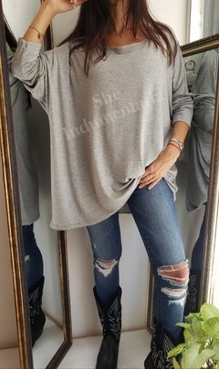 Remeron de modal viscosa oversize manga larga 5VON2 - tienda online