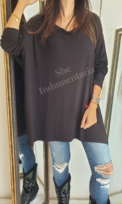 Remeron de modal viscosa oversize manga larga 5VON2 - She Indumentaria