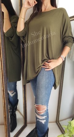 Remeron de modal viscosa oversize manga larga 5VON2