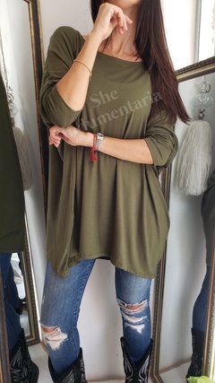 Remeron de modal viscosa oversize manga larga 5VON2 - comprar online