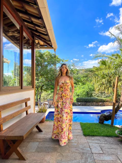 VESTIDO Longo Botanica Amarelo - comprar online