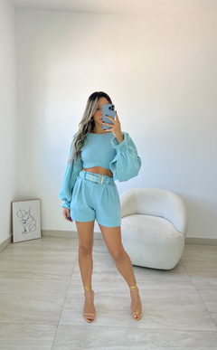 Imagem do SHORT MOLETOM DALILA AZUL