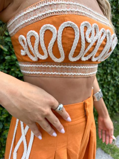 Calça Bordada Pipa Terracota - tienda online