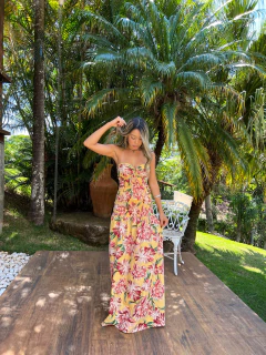 VESTIDO Longo Botanica Amarelo - loja online