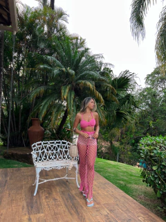 Cropped Crochê Oceano Rosa - comprar online