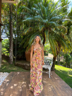 VESTIDO Longo Botanica Amarelo - comprar online
