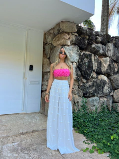 Top Faixa Dobraduras Londres Rosa