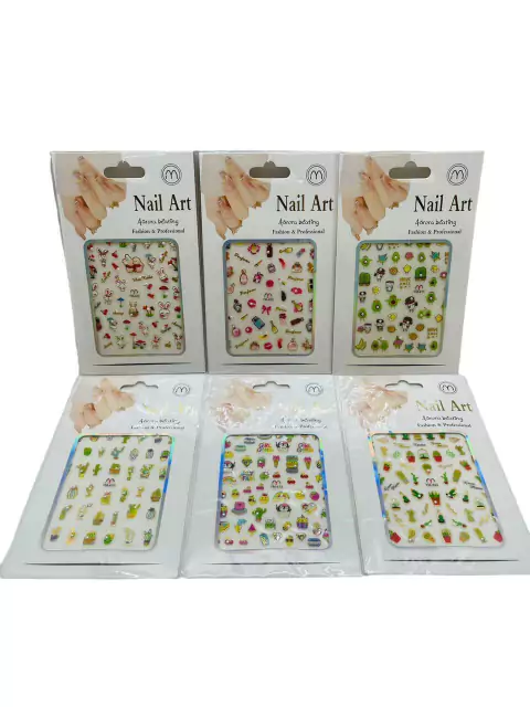 STICKER PARA UÑAS CON DECORACION PERLAS SURTIDOS