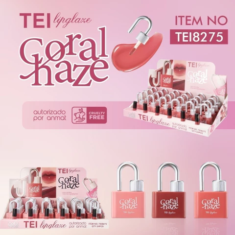 Labial Gloss Candado Coral Haze Tei