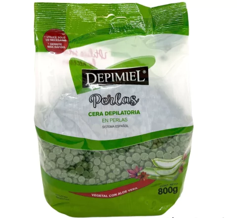 800g Cera depilatoria en Perlas aloe Vera Depimiel