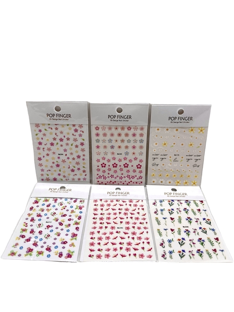 Sticker Para uñas flores Pop Finger surtido