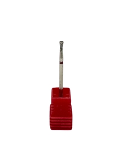 Fresa diamantada cono invertido roja