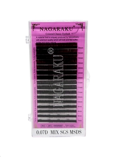 Pestañas Nagaraku Marrón oscuro 0.07D Mix (7-15mm)