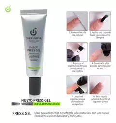Press Gel Cherimoya Press On Uñas 15ml Soft Gel Leduv Nuevo