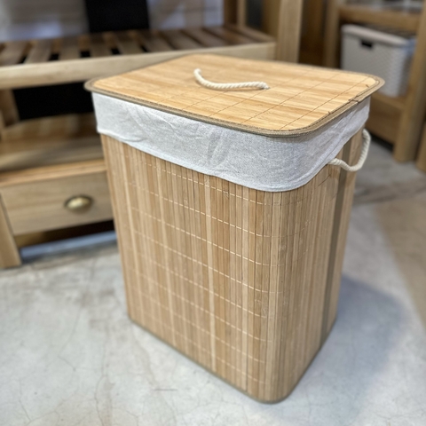 CESTO P/ROPA BAMBOO RECTANGULAR