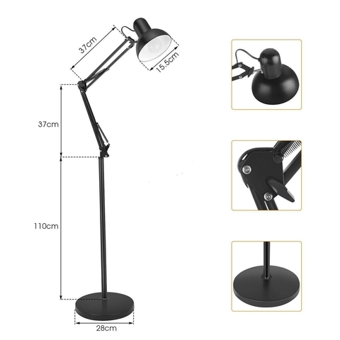 Lámpara de pie con brazo articulado