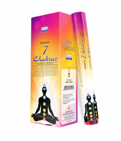 Hexagonal DARSHAN Siete Chakras x 20 varillas