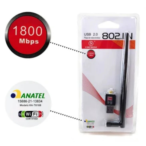 Adaptador Wireless Usb 1800mbps C/ Antena 2dbi - comprar online