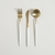 Set x3 cubiertos linea Dublin mango blanco