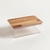 RECIPIENTE RECTANGULAR ACRILICO TAPA DE MADERA 1500 ML - comprar online