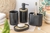 SET DE BAÑO NEGRO 4PC DISPENSER JABONERA POLI MAD