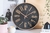 RELOJ PARED BISEL COLOR BRONCE ESFERA NEGRA 30CM