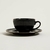 TAZA Y PLATO DE TE ACAPULCO BLACK BORDE DORADO 200 ML