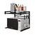 Rack organizador de cocina sobre microondas