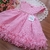 Vestido Festa Rosa Iogurte Nervura na internet