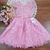 Vestido Rosa Escuro Bordado