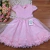 Vestido Poá Rosa Cinto Strass