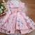 Vestido Festa Floral Salmão - Loja Pimpolho