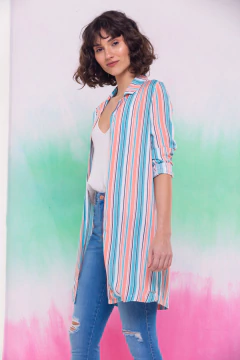 SRA KIMONO CON SOLAPA RAYADO (26533) - comprar online